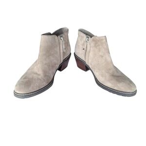 Sam Edelman Womens Taupe Suede Lug Sole Block Heel Ankle Boots Size 9 Booties